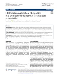 Lifethreatening tracheal obstruction in a child caused by nodular fasciitis: case presentation