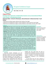 Postoperative Outcomes of Minimally Invasive versus Conventional Mitral Valve Repair; A Randomized Study