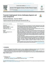 Traumatic diaphragmatic hernia challenging diagnosis and early management