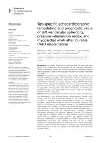 Sex-specific echocardiographic remodeling and prognostic value of left ventricular sphericity, pressure–dimension index, and myocardial work after durable LVAD implantation