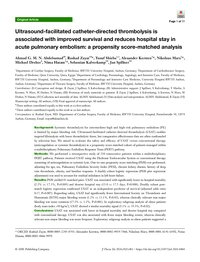Ultrasound-facilitated catheter-directed thrombolysis is associated with improved survival and reduces hospital stay in acute pulmonary embolism: a propensity score-matched analysis